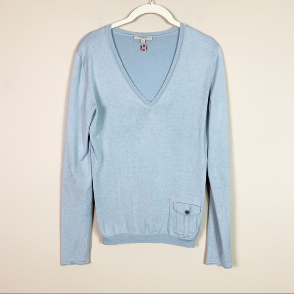 BurberrySilk Blend V-Neck Sweater